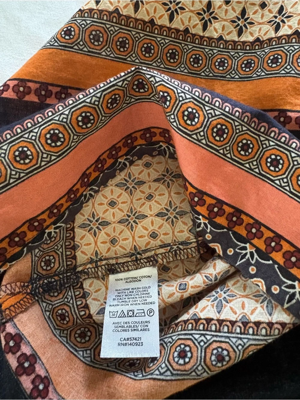 Loft Striped Pattern Blouse in Navy and Rust